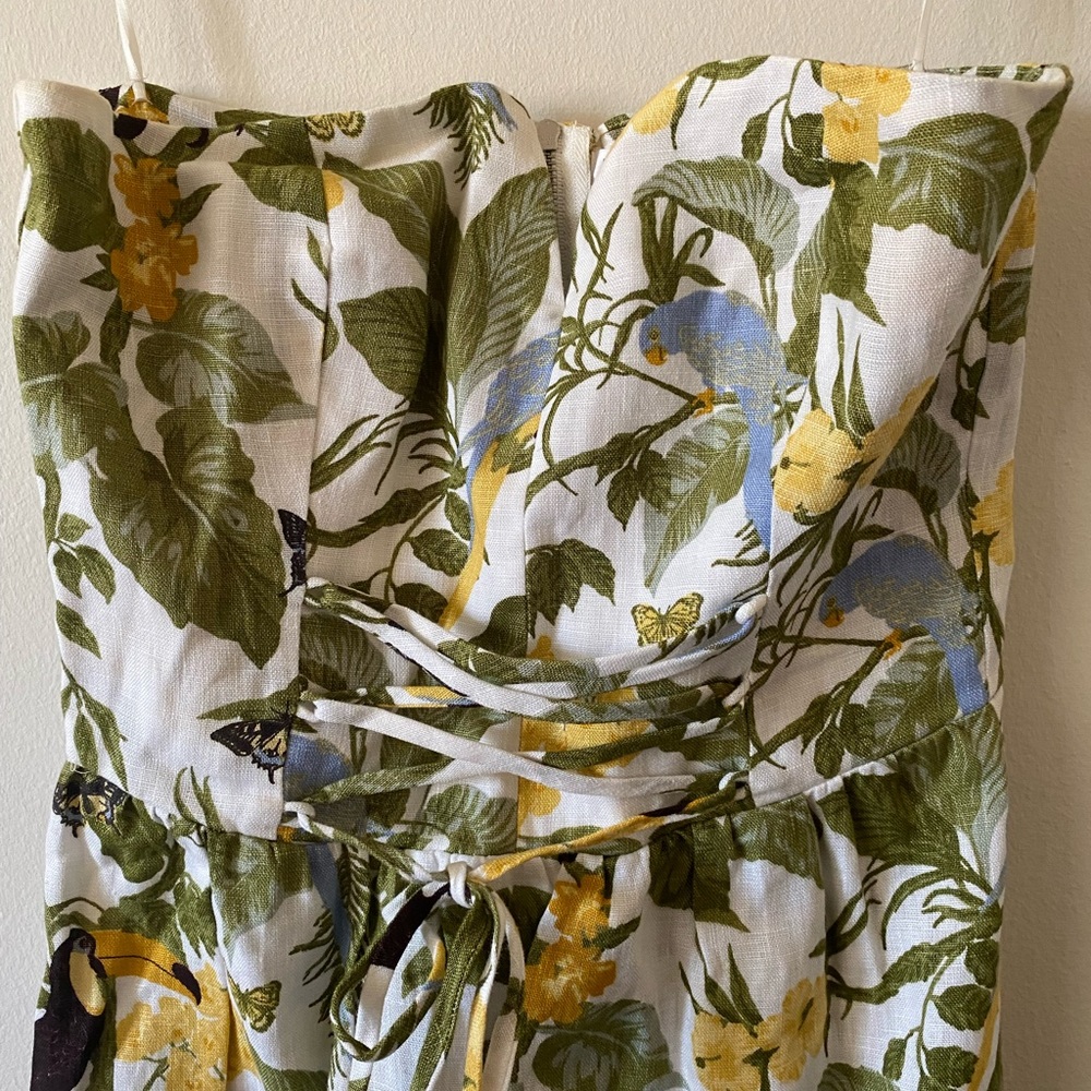 Reformation Cosima Tropical Linen Dress Size 4 - Picture 2 of 6